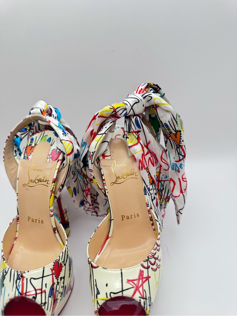 Christian Louboutin Jersey Loubitag Platform Bow Heels Pumps EU 36 - Picture 4 of 12